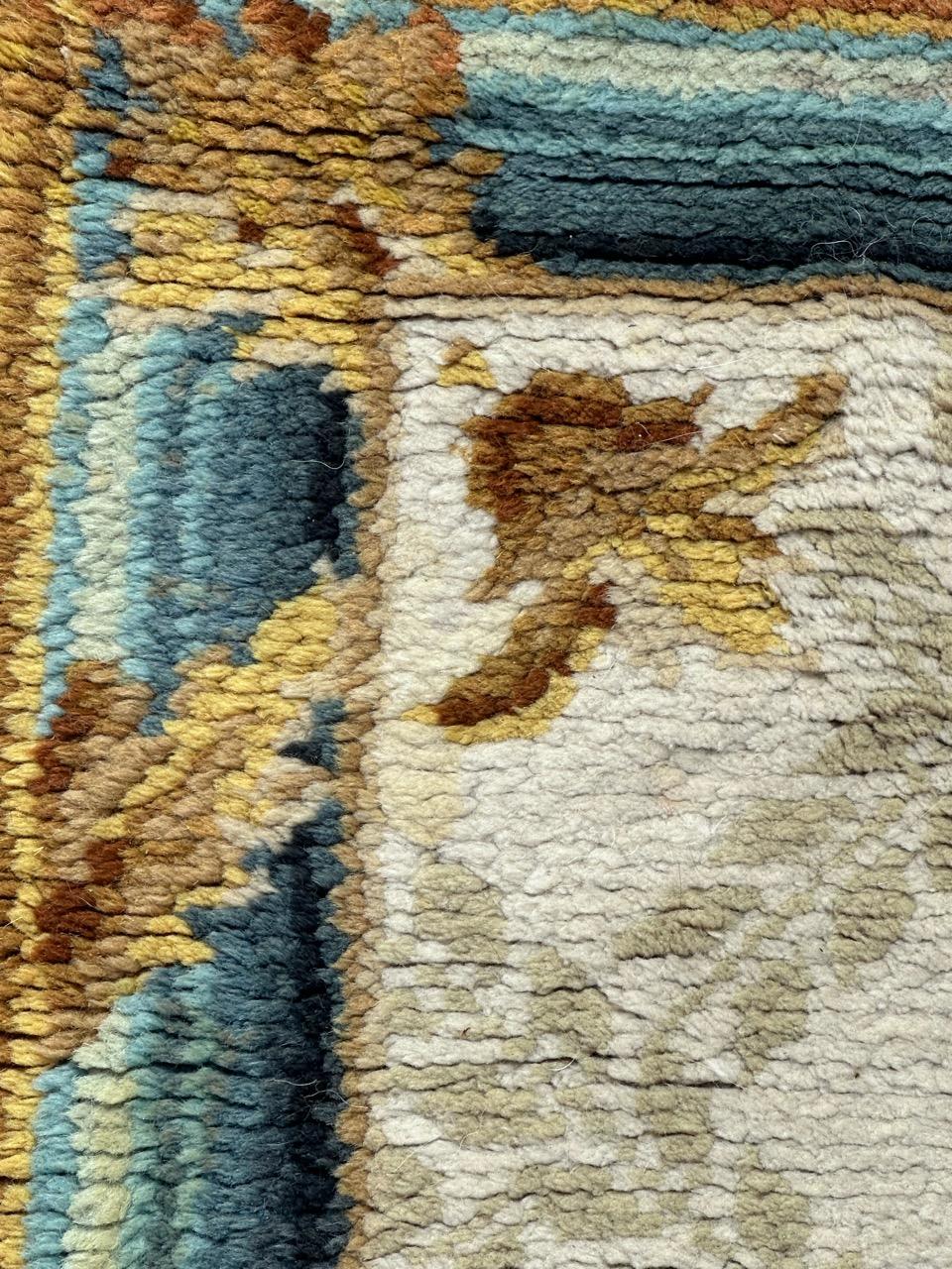Wool Wonderful Little Antique French Savonnerie Rug For Sale