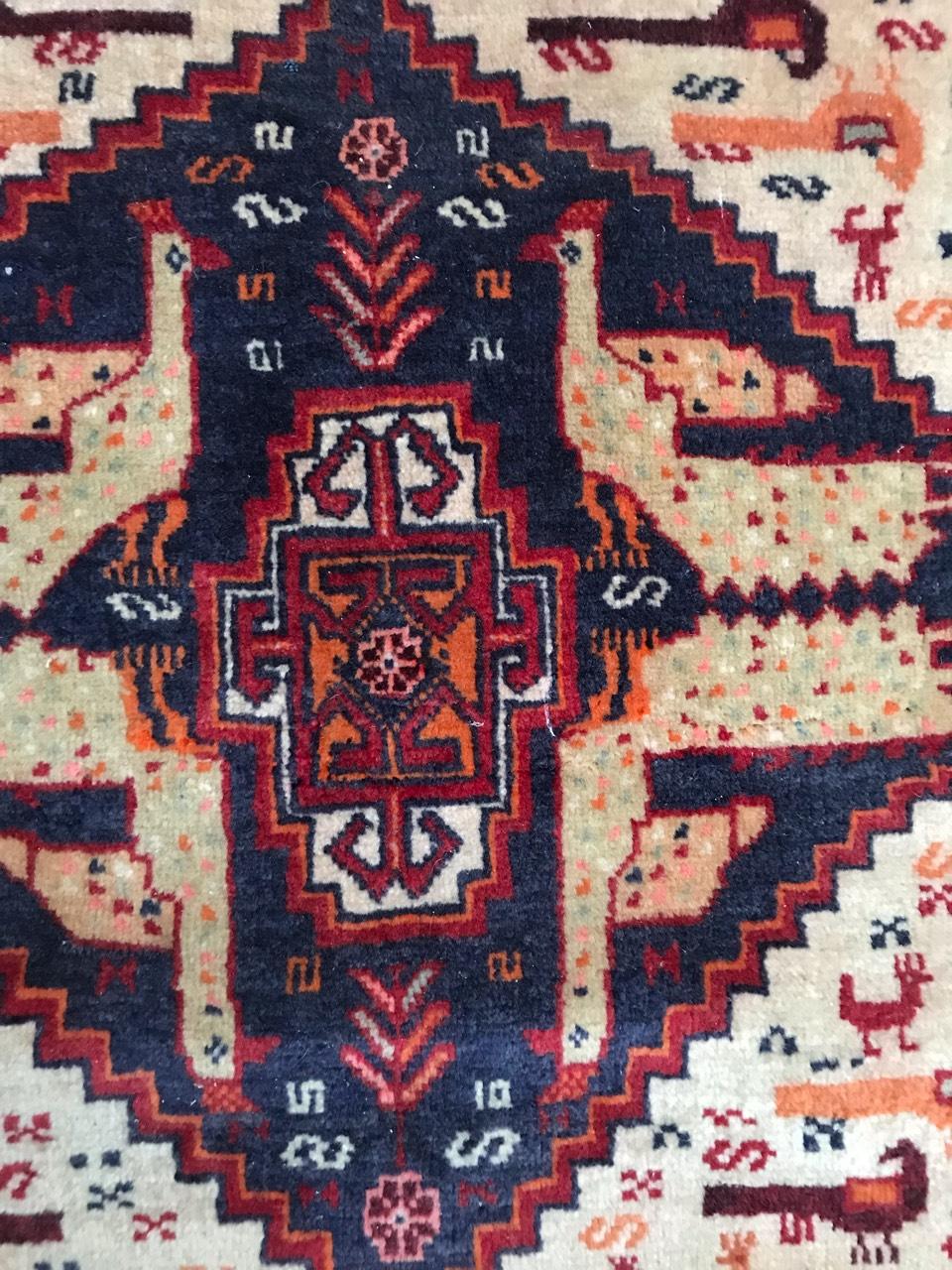 Merveilleux petit tapis fin de Ghashghai de Bobyrug Bon état - En vente à Saint Ouen, FR