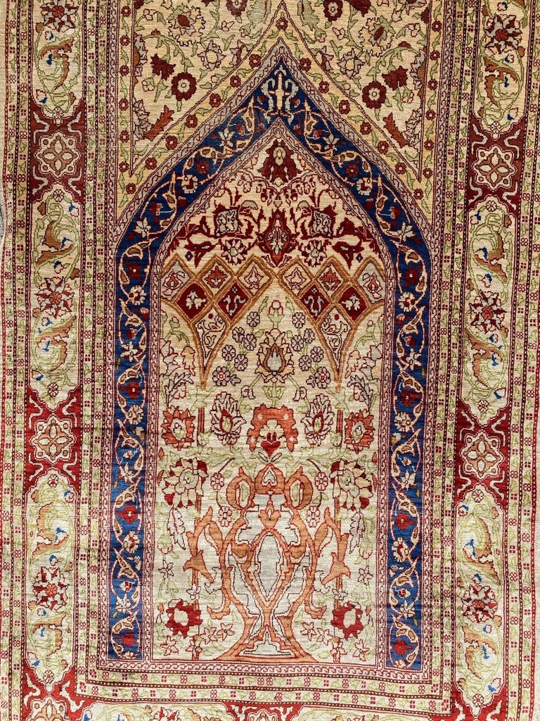 Wonderful Little Fine Silk Hereke Rug at 1stDibs