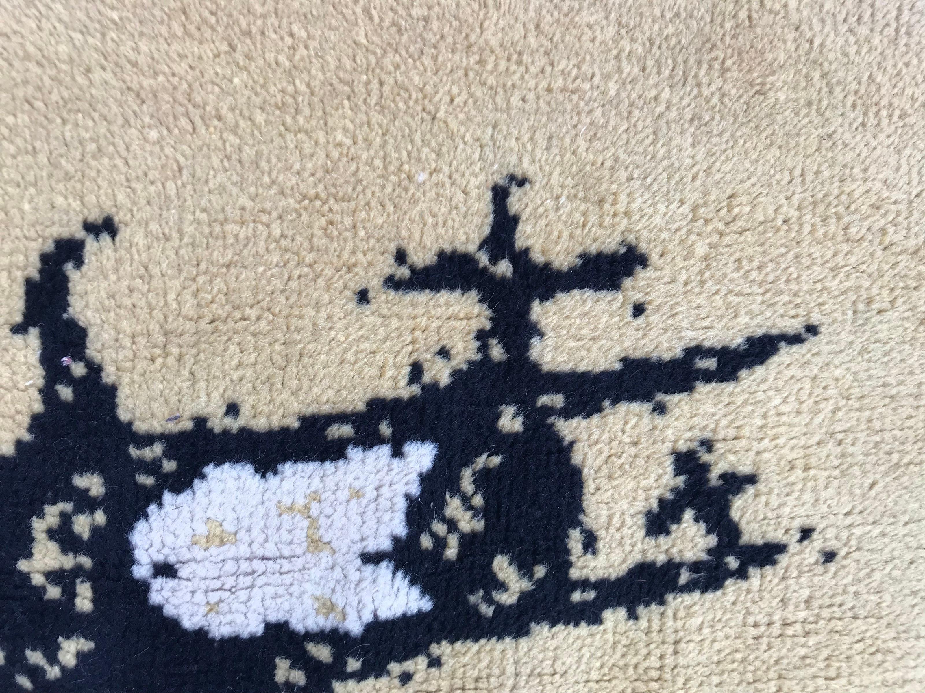 Bobyrugs wunderbarer kleiner skandinavischer Art-Déco-Teppich (Baumwolle) im Angebot