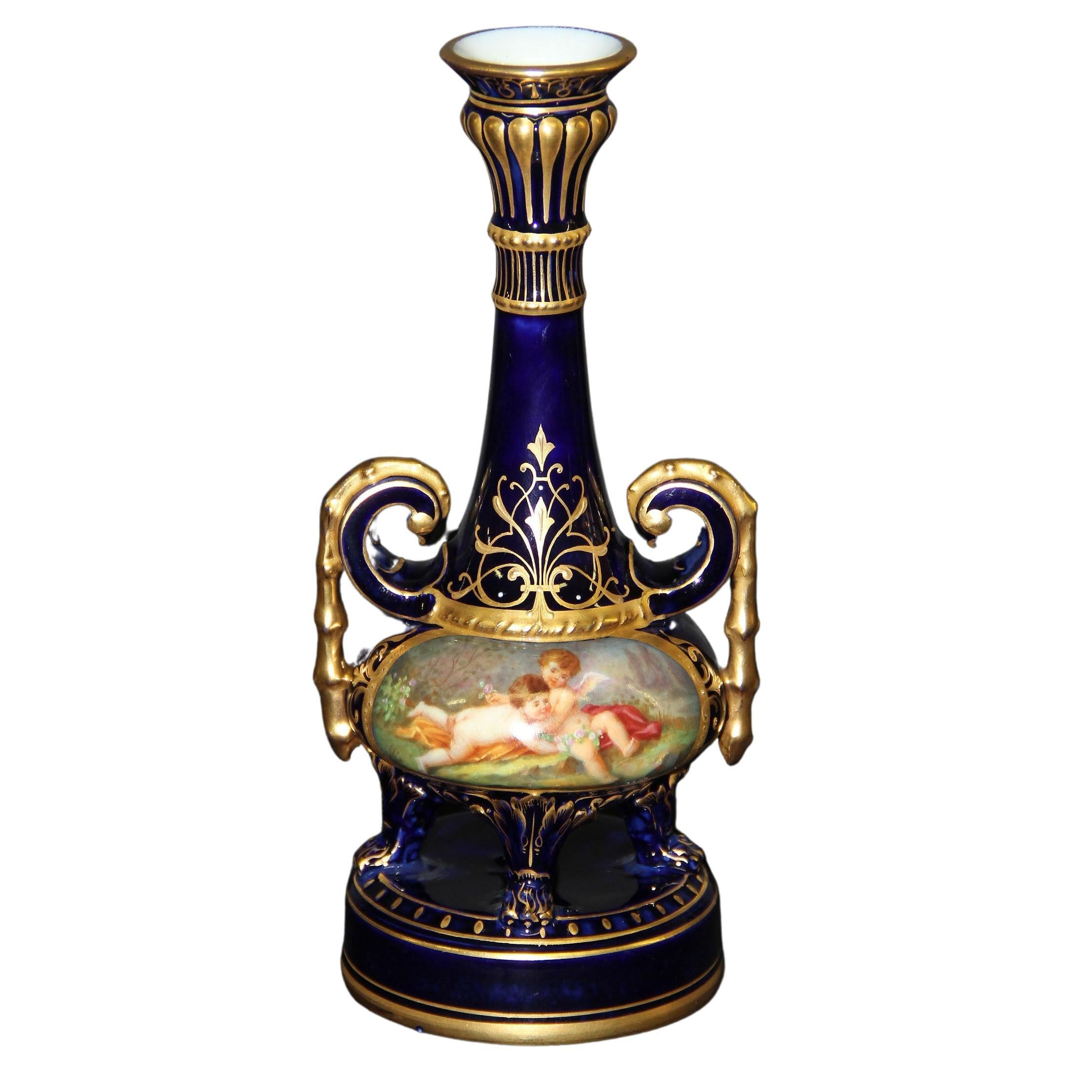 Wonderful Little Vienna Style Porcelain Vase For Sale