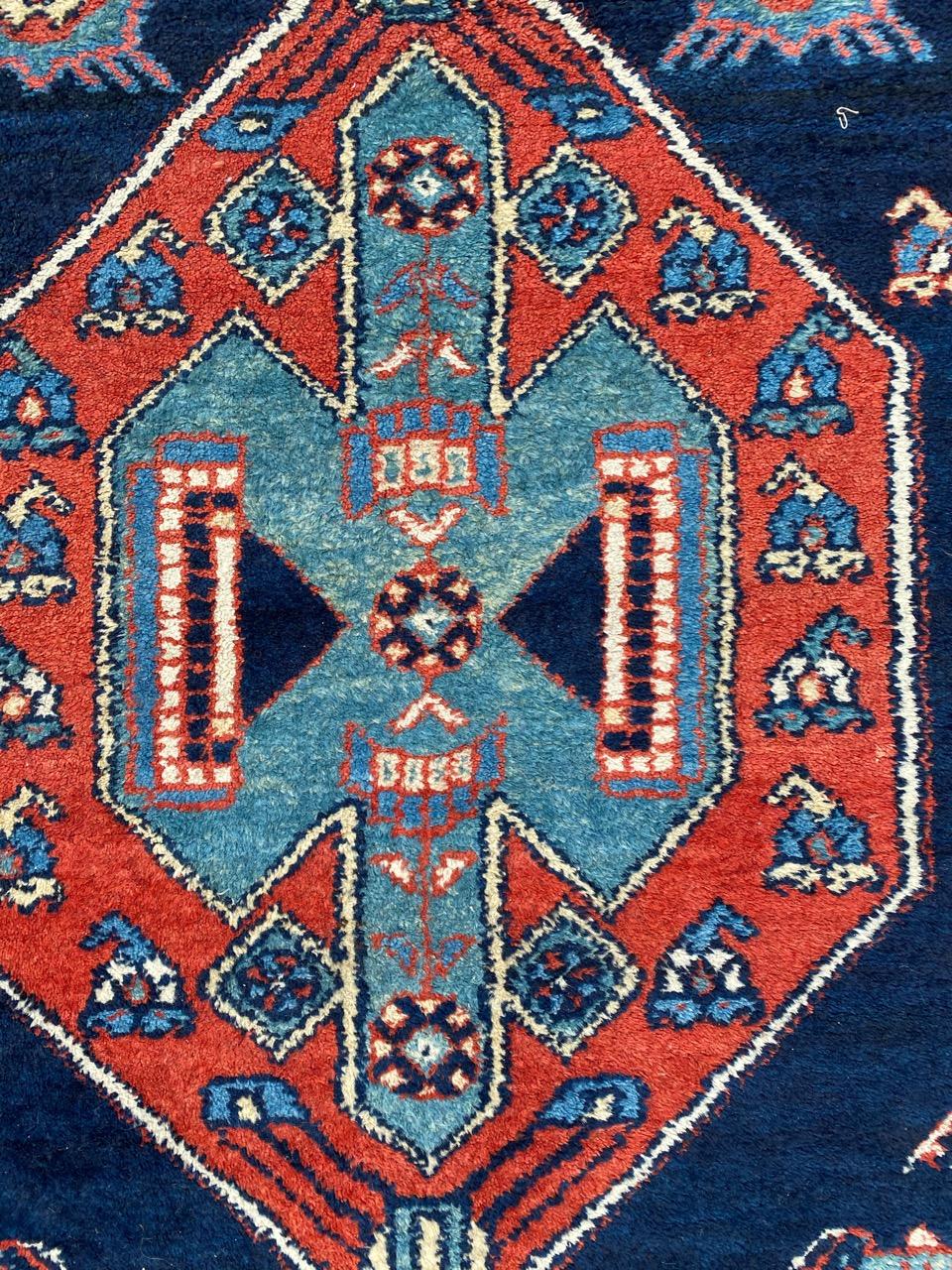 Hand-Knotted Bobyrug’s Wonderful Long Antique Kurdish Rug For Sale