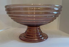 Merveilleuse coupe en forme de ruche Lorin Marsh en verre de Murano rose irisé