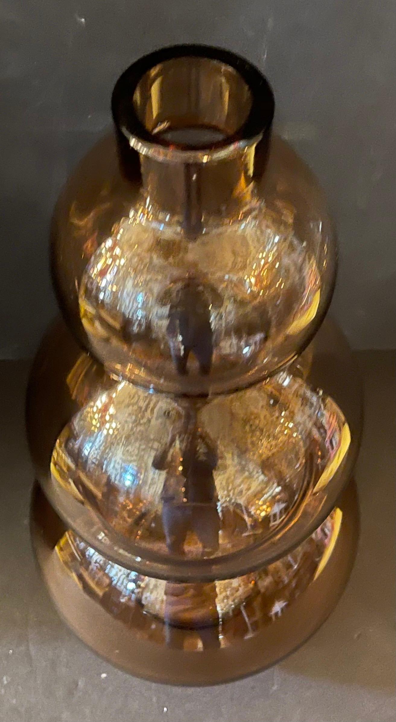 Mid-Century Modern Merveilleux vase à trois gourdes Lorin Marsh grand format Cenedese Italian Art Glass en vente