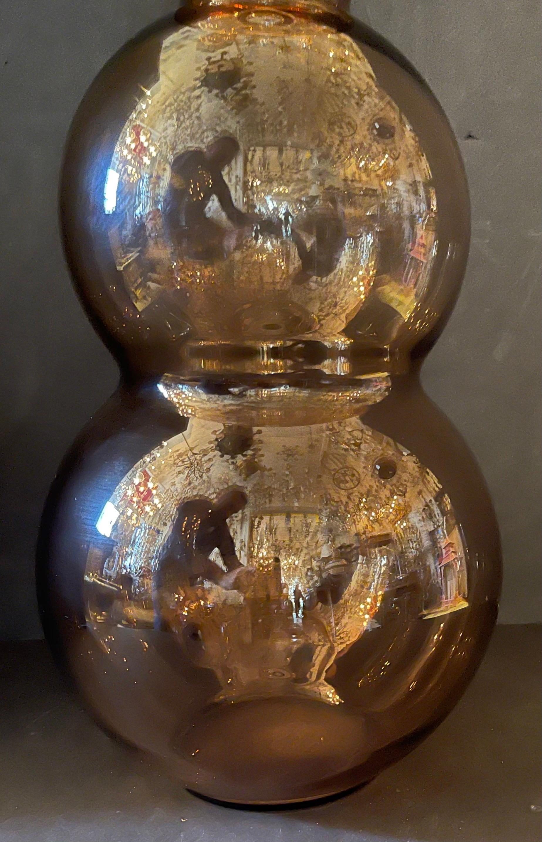 Wonderful Lorin Marsh Large Cenedese Italian Art Glass Triple Gourd Vessel Vase In Good Condition For Sale In Roslyn, NY