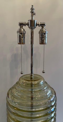 Wonderful Lorin Marsh Murano Italy Art Glass Beehive Iridescent Lamp Lucite Base