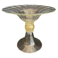 Wonderful Lorin Marsh Murano Seguso Gold Swirl Flecked Glass Centerpiece Bowl