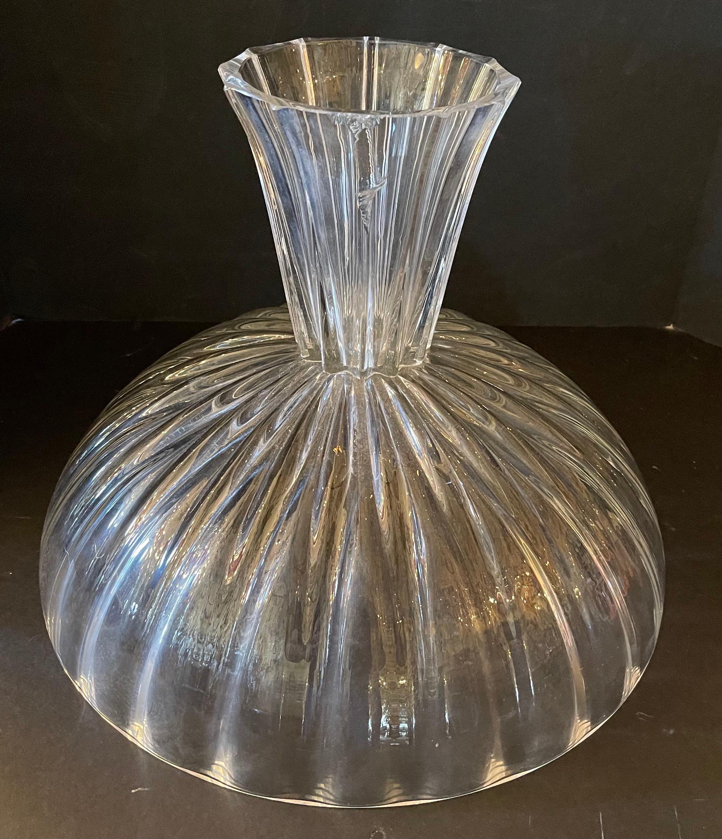 Italian Wonderful Lorin Marsh Rigadin Bowl Clear Murano Glass Centerpiece Large Bowl For Sale