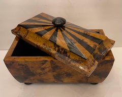 Magnifique boîte à thé « Penshell » de Lorin Marsh, style Tavola Regency, grand format