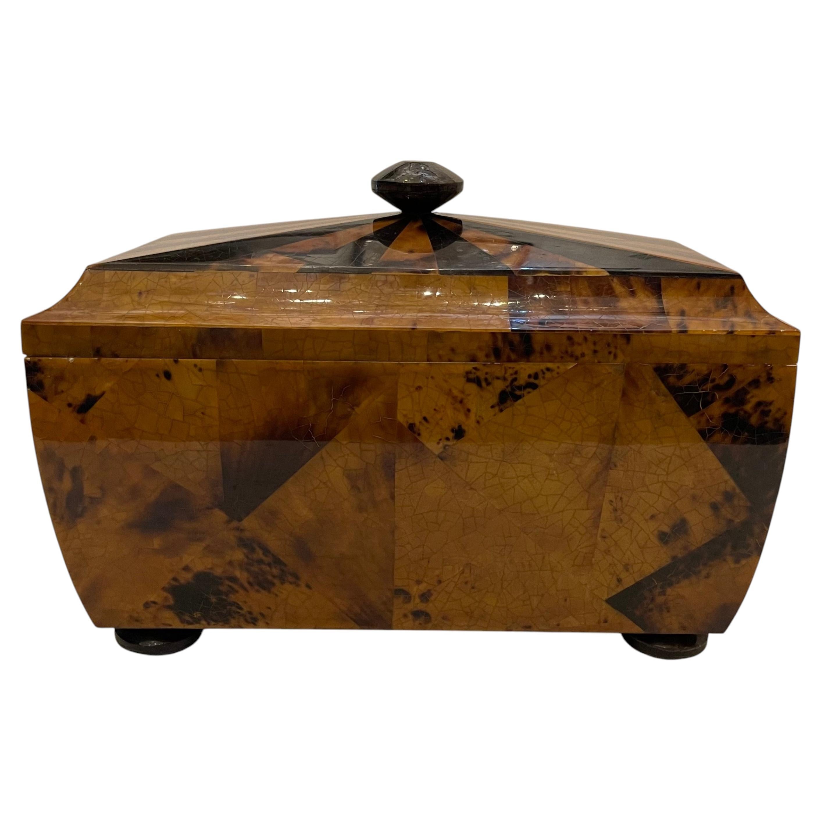 Wonderful Lorin Marsh Tavola Regency Penshell Large Tea Caddy Box Casket