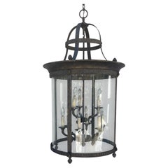 Wonderful Louis XVI Neoclassical Regency Empire Large Curved Glass Lantern