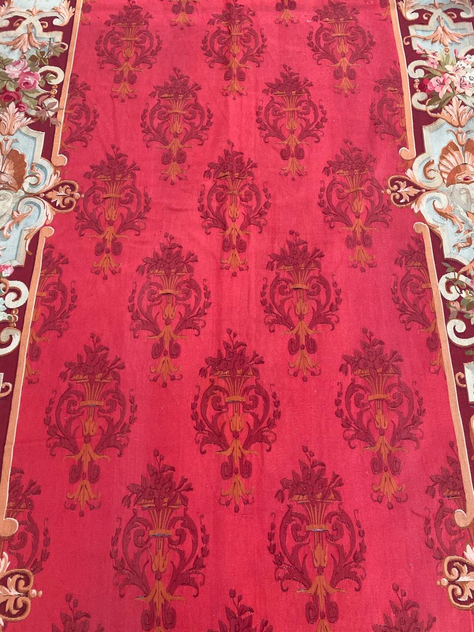 Hand-Woven Wonderful Luxurious Antique Napoleon the Third Aubusson Tapestry Runner Rug For Sale