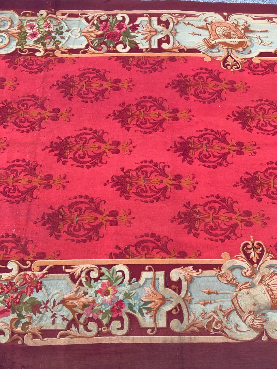 19th Century Wonderful Luxurious Antique Napoleon the Third Aubusson Tapestry Runner Rug For Sale