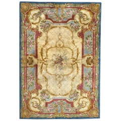 Used Wonderful Luxurious Large European Savonnerie Rug