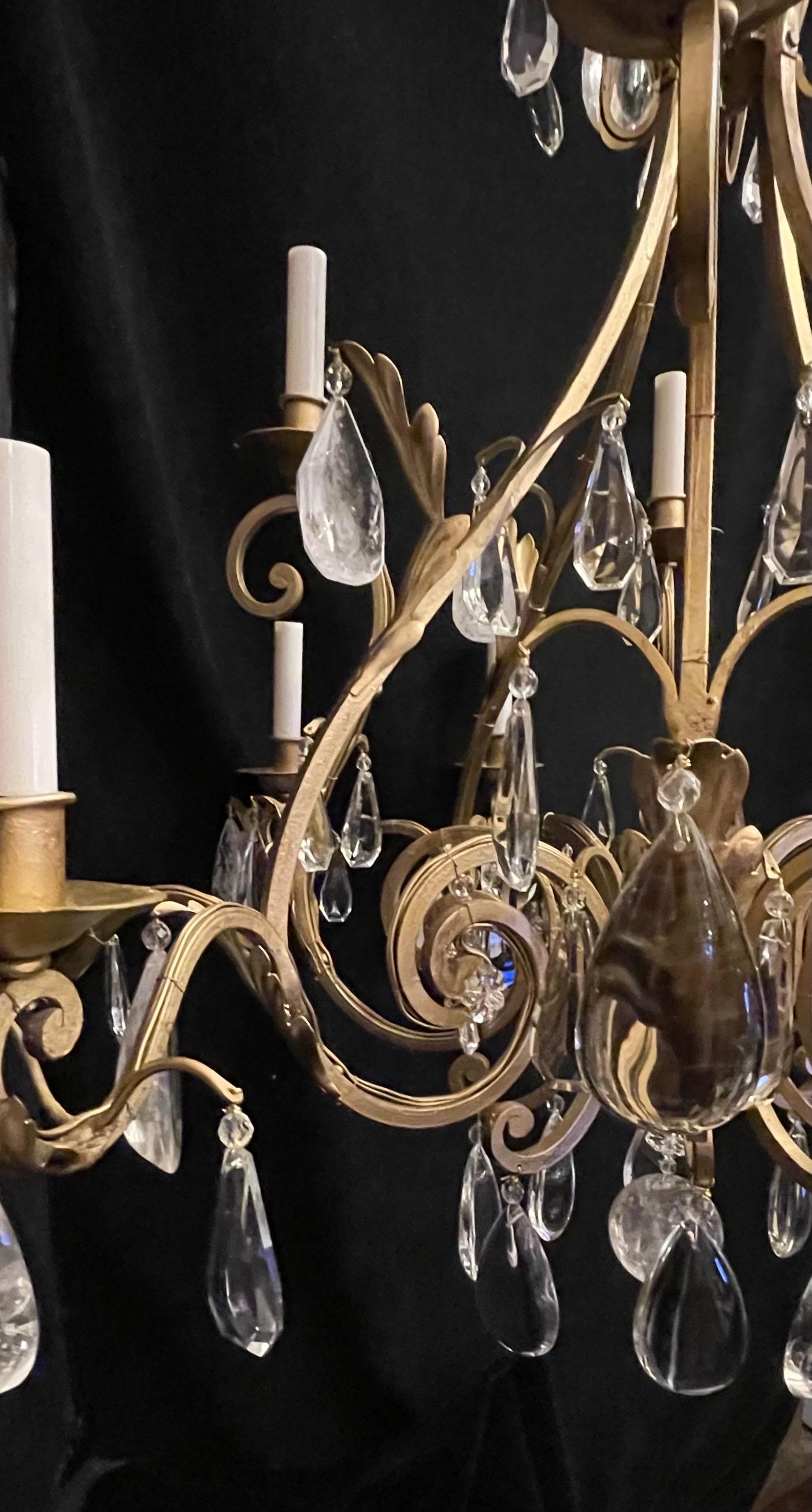 XX secolo Meraviglioso lampadario a dodici luci Maison Baguès Louis XVI Large Rock Crystal in vendita