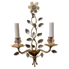 Merveilleuse applique Maison Bagues n° 10302 2 lumières Bouquet de feuilles de fleurs en or doré
