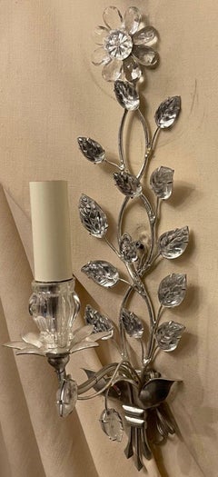 Wonderful Maison Bagues Sconce #41 1-Arm Flower Gilt Silver Leaf