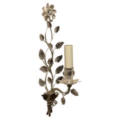 Wonderful Maison Bagues Sconce #41 1-Arm Flower Gilt Silver Leaf