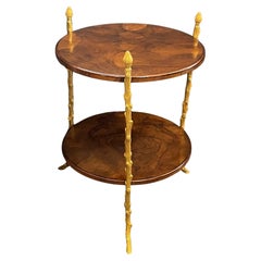 Wonderful Maison Bagues Two Tier Walnut Dore Bronze Faux Branch Form Round Table