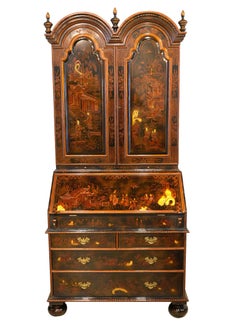 Wonderful Maitland Smith Chinoiserie Decorated Secretary Desk Queen Anne Style