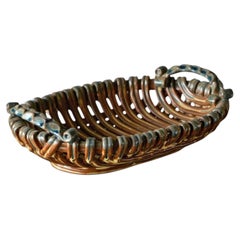 Wonderful Majolica Centerpiece Basket or Bowl Europe Early 20th Century