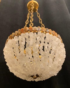 Wunderschöner Marjorie Skouras Aleka Bergquarz-Kristallkorb-Kronleuchter, vergoldet