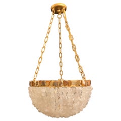 Wonderful Marjorie Skouras Aleka Rock Quartz Crystal Basket Gold Gilt Chandelier