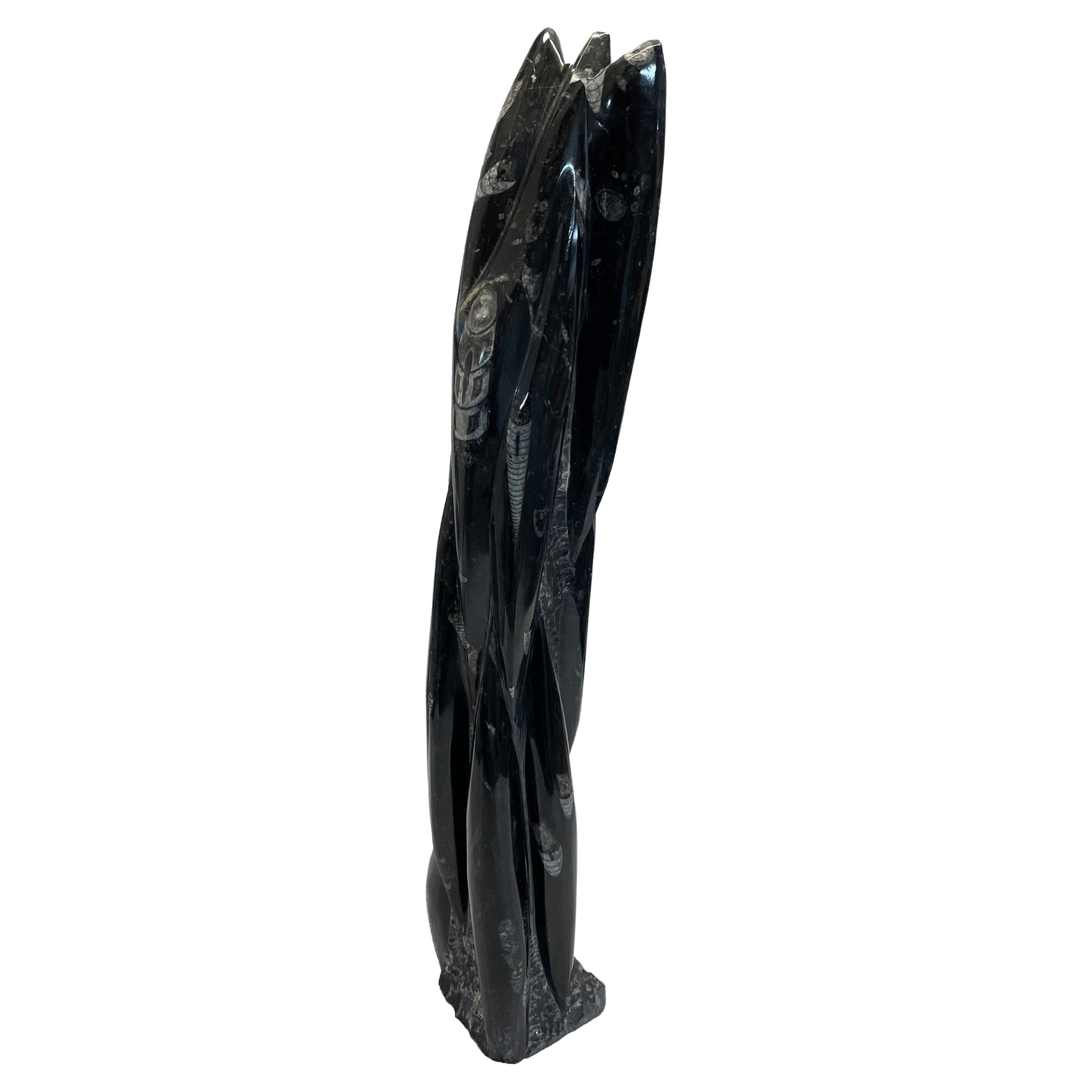 Wonderful, Massive Orthoceras Granite Sculpture Tower For Sale