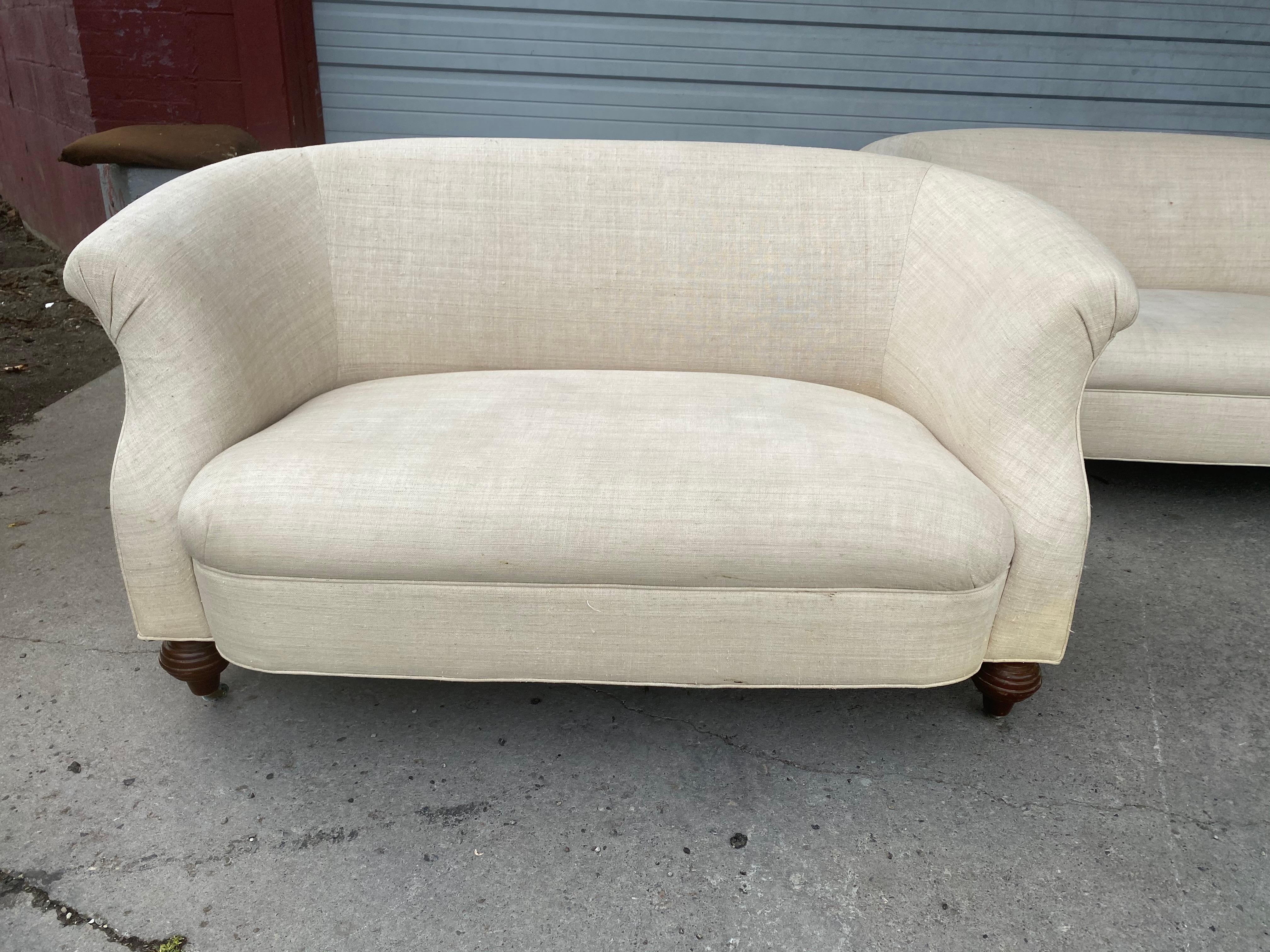 Mid-20th Century Wonderful Matched Pair of Victorian Style Sette's, Loveseats, circa 1930s