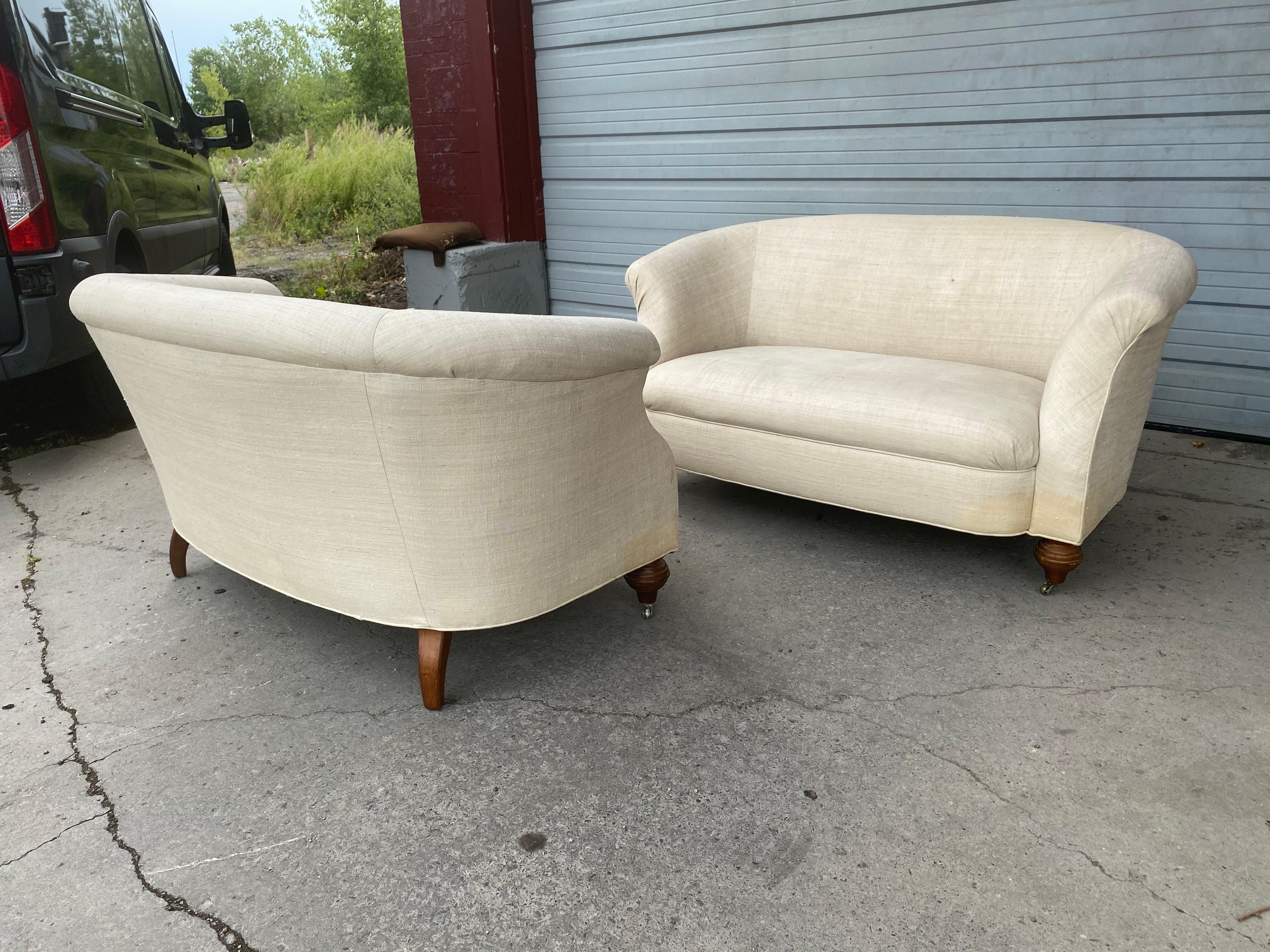 Wonderful Matched Pair of Victorian Style Sette's, Loveseats, circa 1930s 2