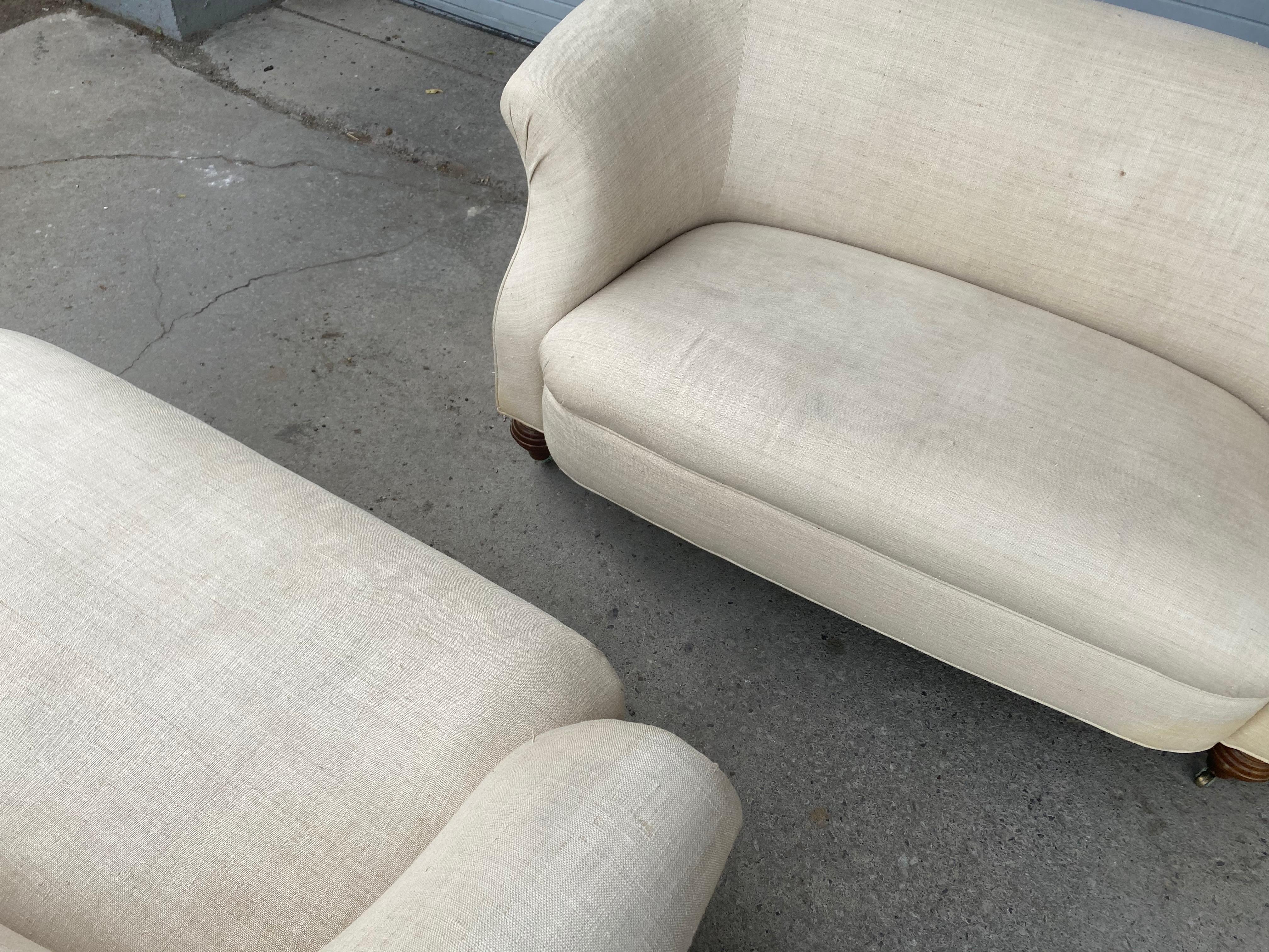 Wonderful Matched Pair of Victorian Style Sette's, Loveseats, circa 1930s 3