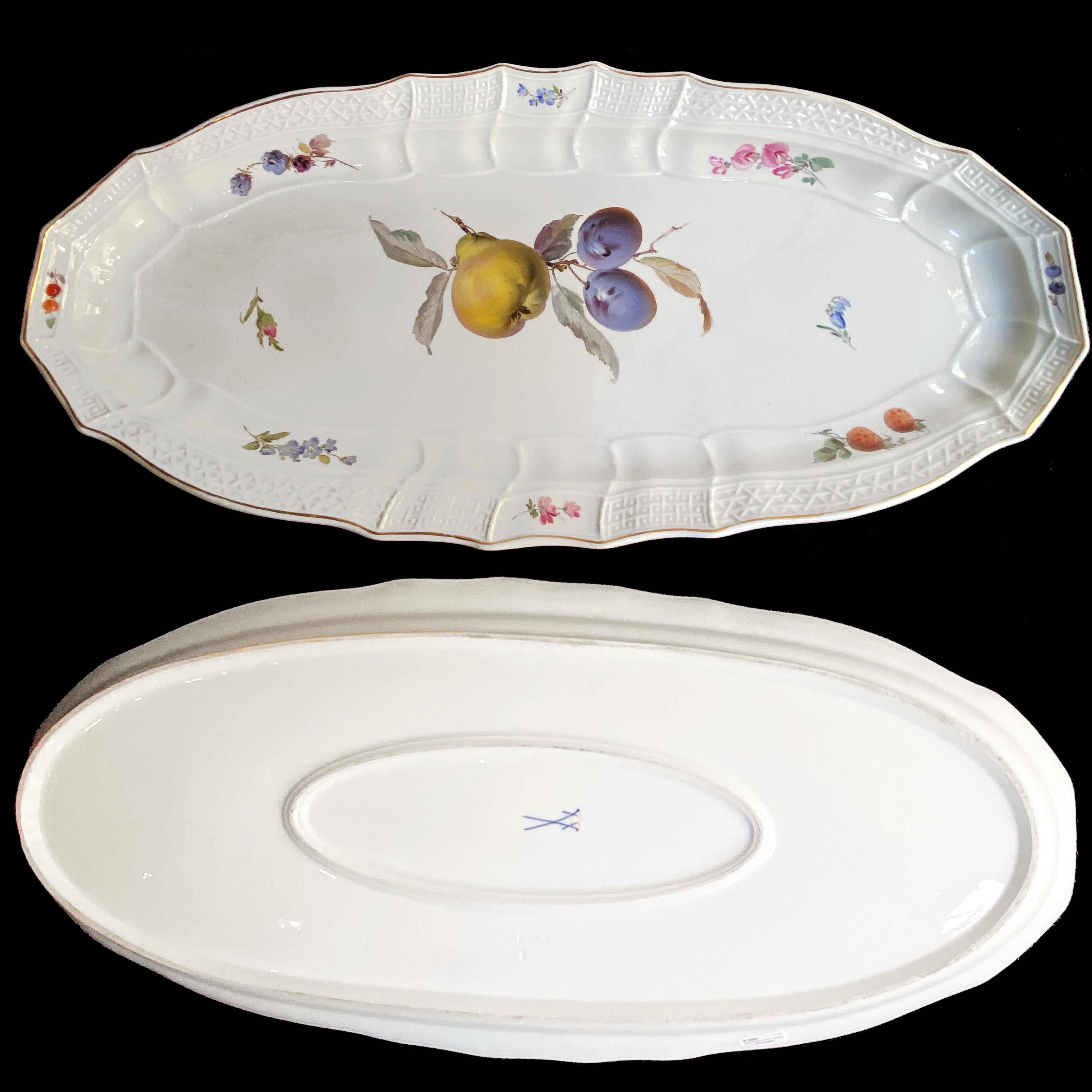 German Meissen Partial Porcelain Dinner Service, of 50 Pieces, 19th Century