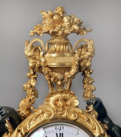 Wonderful Mid-19th Century Napoleon III Bronze Mantle Clock by Henri Picard