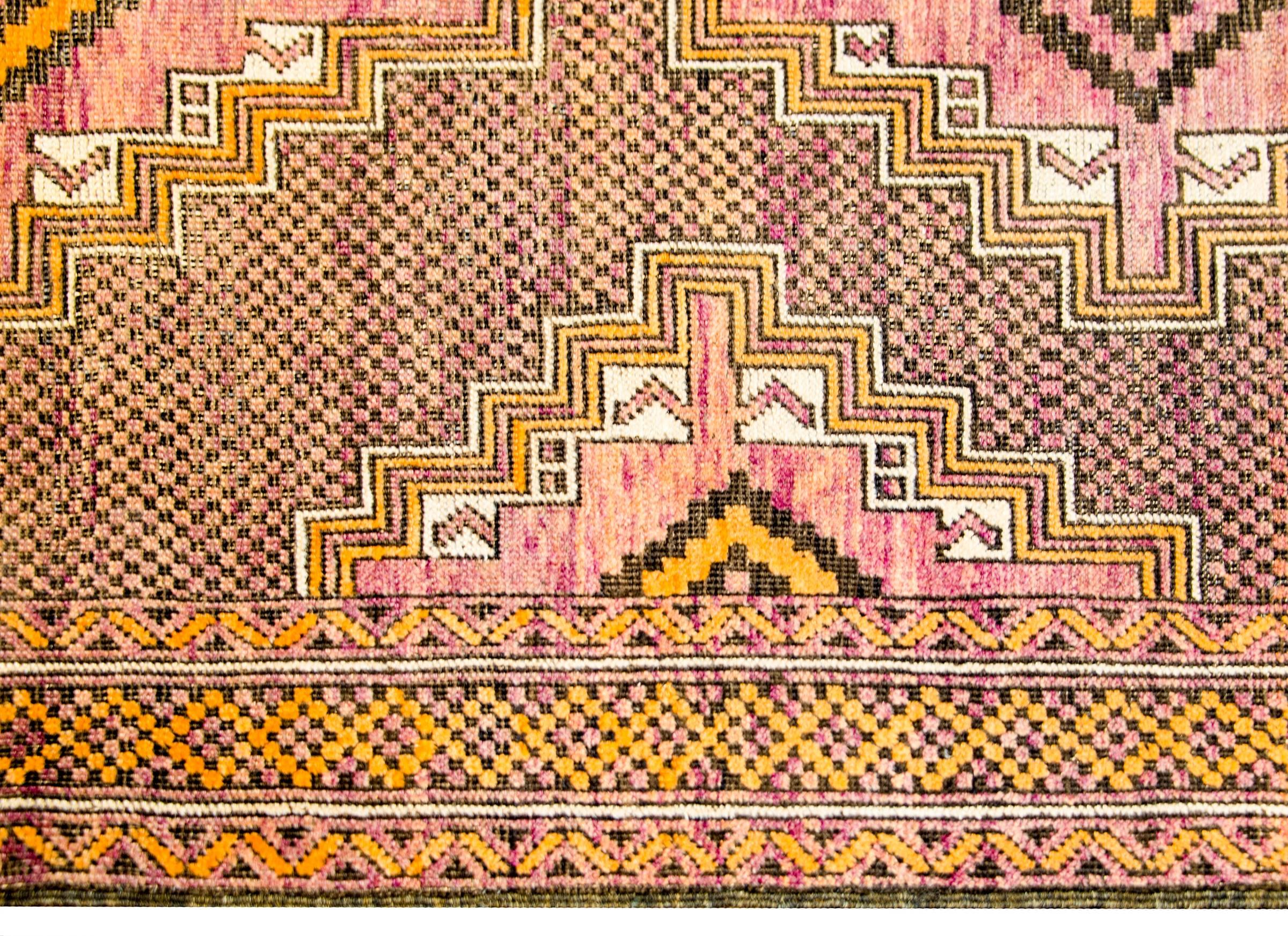 Vegetable Dyed Wonderful Mid-20th Century Baluch Rug