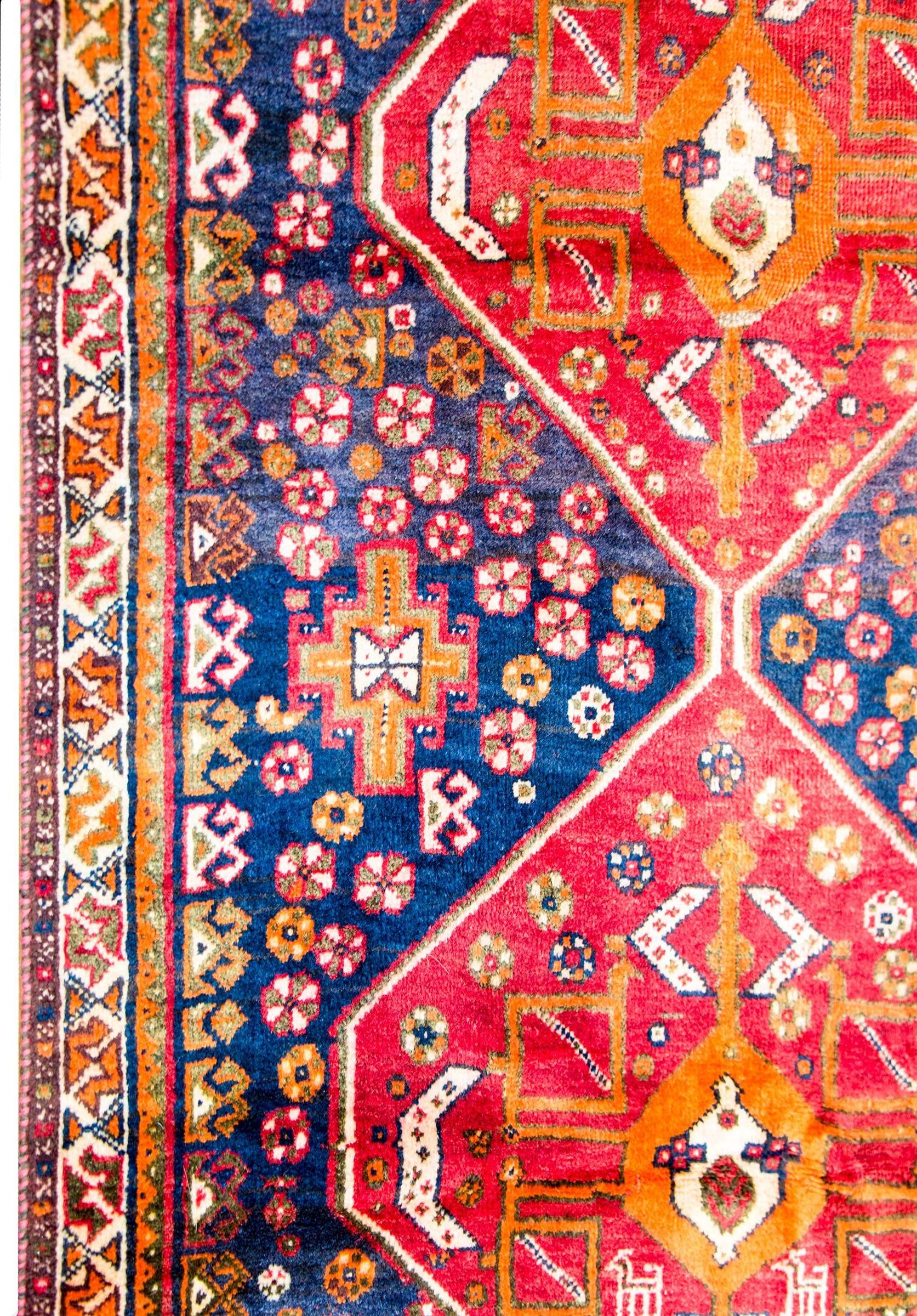 Kazak Wonderful Mid-20th Century Shiraz Rug For Sale