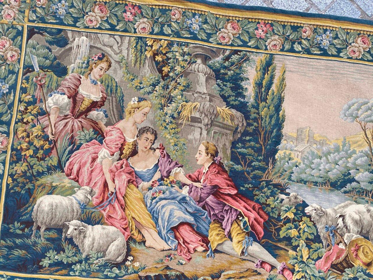 Wunderschöner Wandteppich im Aubusson-Stil aus der Mitte des Jahrhunderts von Jaquar im Angebot 8