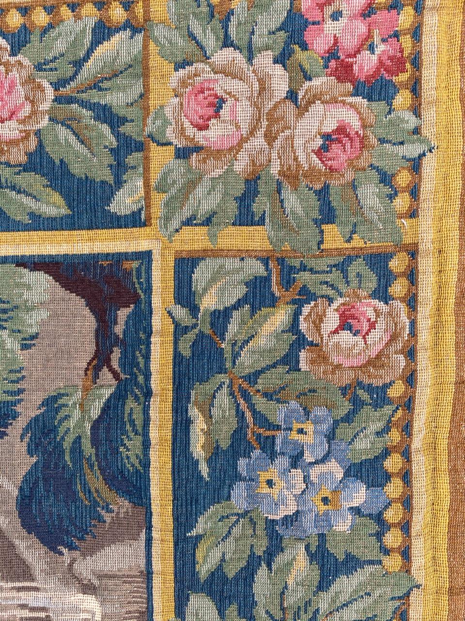 Merveilleuse tapisserie jaquar de style Aubusson du milieu du siècle dernier Bon état - En vente à Saint Ouen, FR