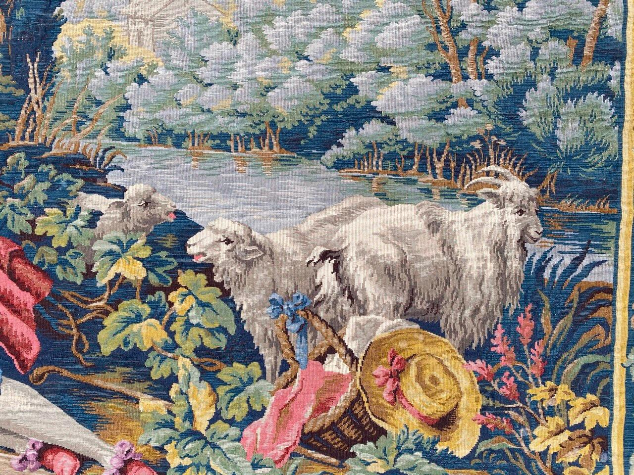 Wunderschöner Wandteppich im Aubusson-Stil aus der Mitte des Jahrhunderts von Jaquar (19. Jahrhundert) im Angebot