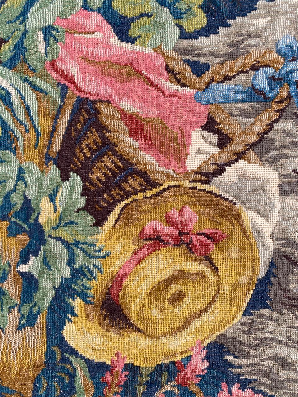 Merveilleuse tapisserie jaquar de style Aubusson du milieu du siècle dernier en vente 2