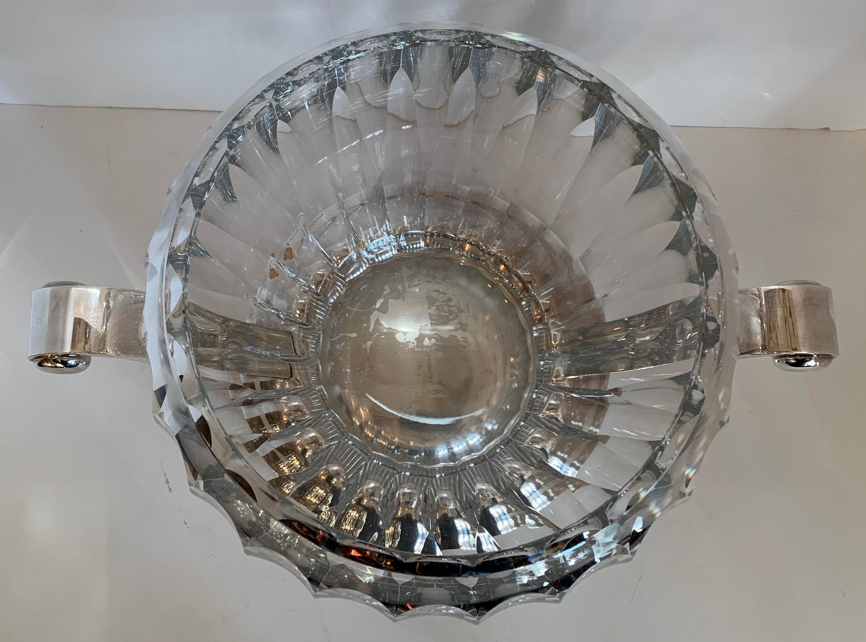 Wonderful Midcentury German Art Deco Crystal Silver Plated Centerpiece Tureen 2