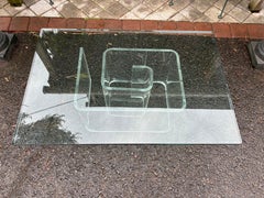 Wonderful Mid Century Lucite Snail Base Glass Top Cocktail Coffee Table