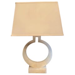 Wonderful Mid-Century Modern Alabaster Sculptural Polished Silver Table Lamp