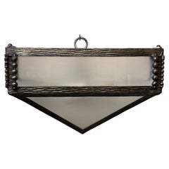 Wunderschöne Einbauleuchte im Mid-Century-Modern- und Art-Déco-Stil aus gebürstetem, mattiertem Glas