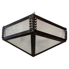 Wunderschöne Einbauleuchte im Mid-Century-Modern- und Art-Déco-Stil aus gebürstetem, mattiertem Glas