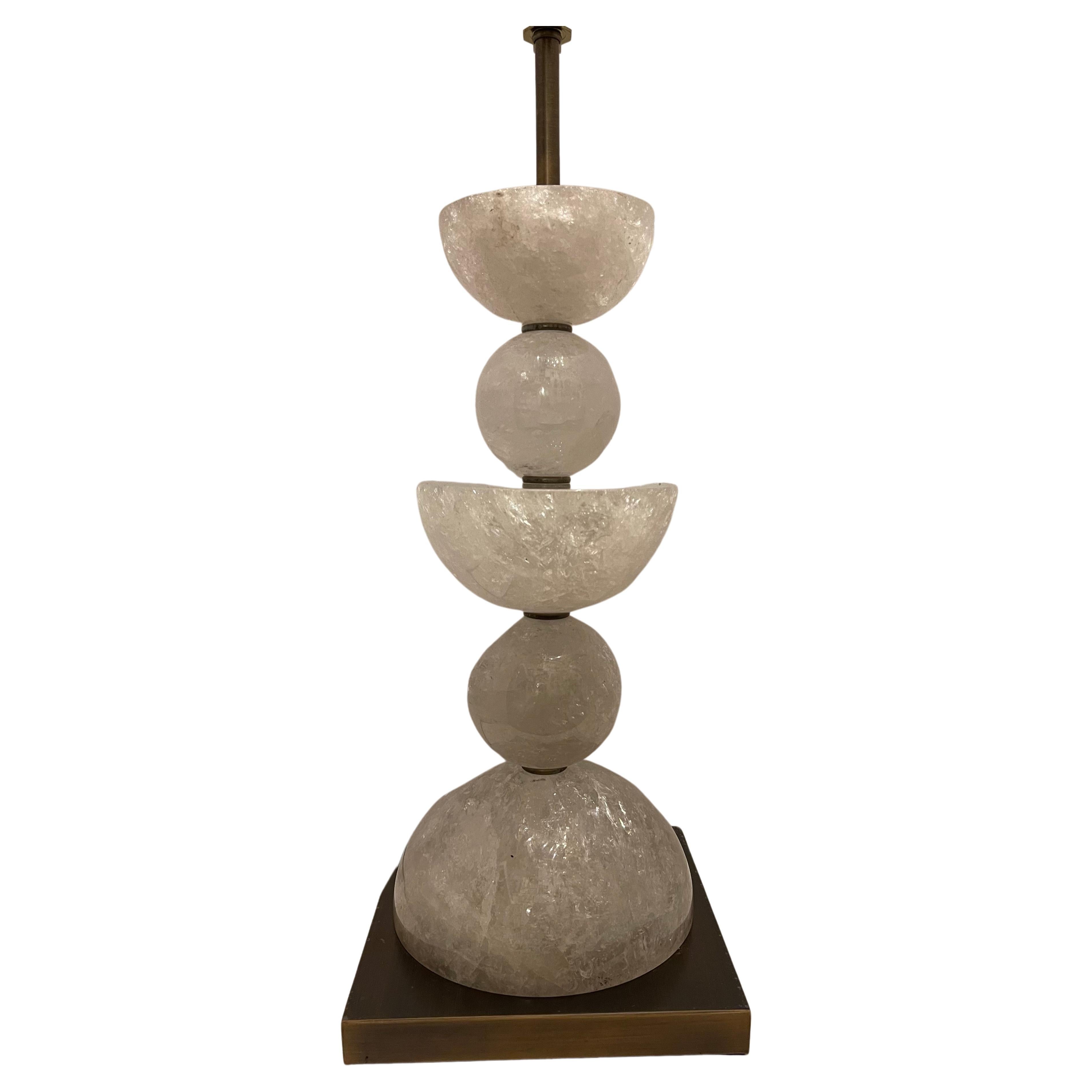 Wonderful MidCentury Modern Art Deco Large Rock Quartz Crystal Lamp at
