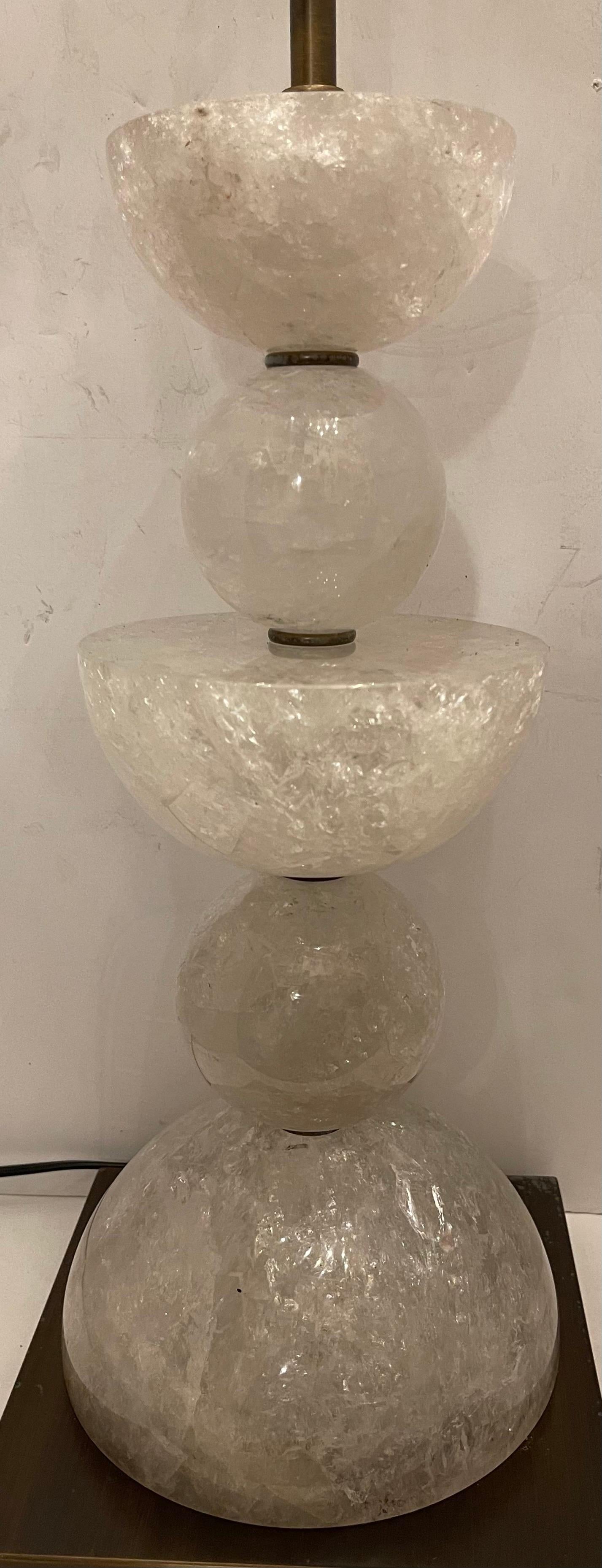 Wonderful MidCentury Modern Art Deco Large Rock Quartz Crystal Lamp at