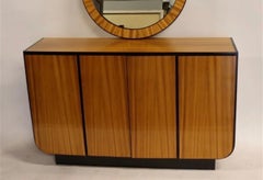 Wonderful Mid-Century Modern Art Deco Macassar Ebony Sideboard Cabinet & Mirror