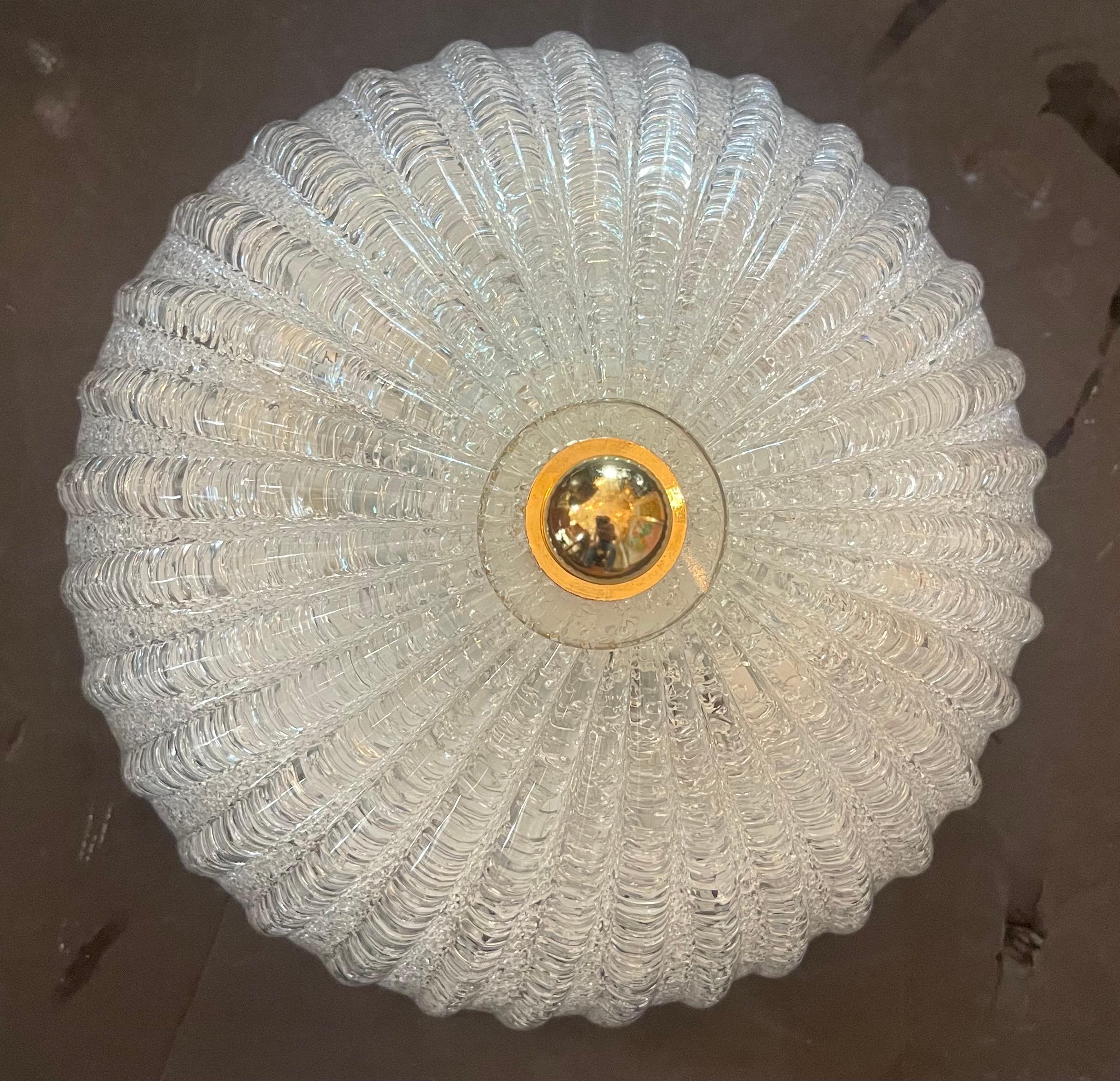 Wunderschöne Barovier Seguso Art Craquelé-Glas Einbaubeleuchtung 11 Einbaubeleuchtung, Mid-Century Modern (Moderne der Mitte des Jahrhunderts) im Angebot