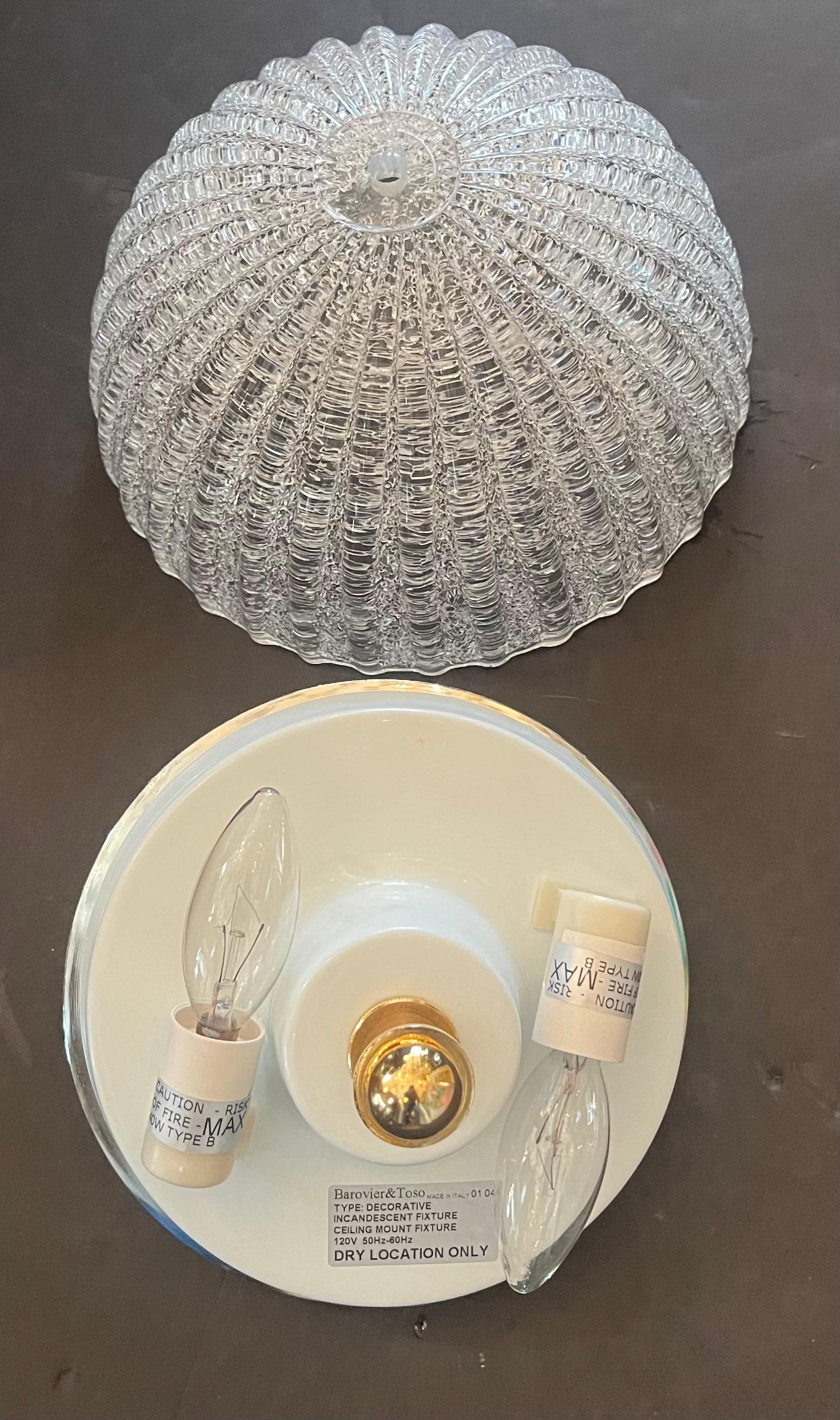 Wunderschöne Barovier Seguso Art Craquelé-Glas Einbaubeleuchtung 11 Einbaubeleuchtung, Mid-Century Modern im Angebot 1