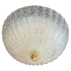 Wonderful Mid Century Modern Barovier Seguso Art Crackle Glass Flush 11 Fixtures